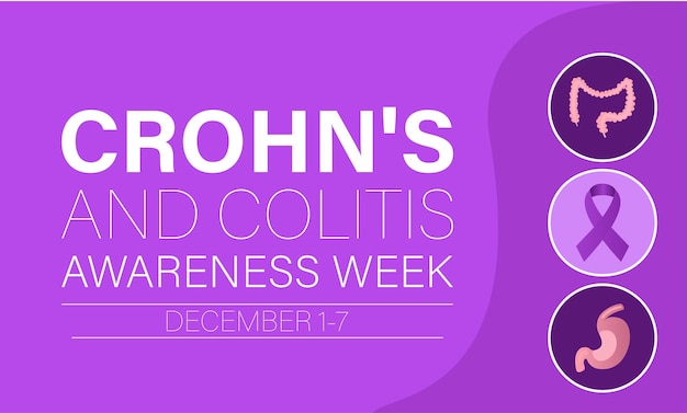 Crohn's and colitis awareness week is observed every year in december 17 vector illustration design