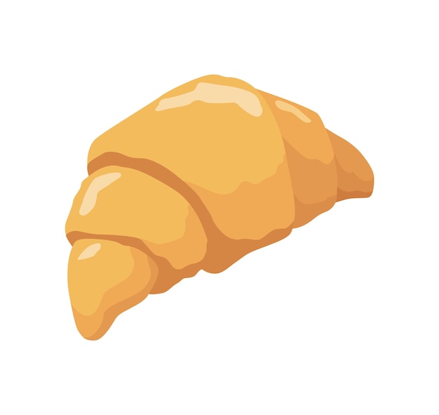 Croissant afgewerkt product van thuis koken handgemaakt zelfgemaakt kant-en-klaar voedsel platte cartoon vector geïsoleerd pictogram