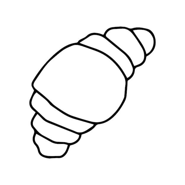 Prodotto da forno croissant per mangiare la colorazione dei cartoni animati della linea doodle