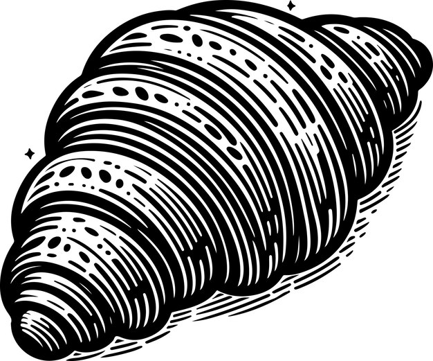 Vector croissant black outline vector illustration