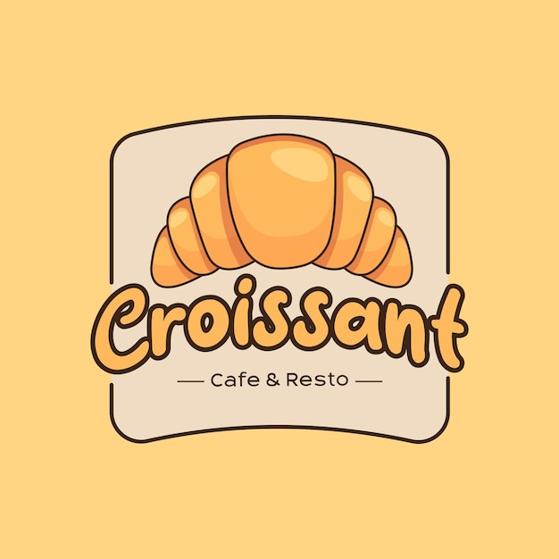Concetto di badge logo pane croissant