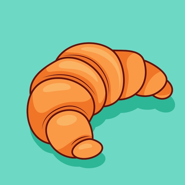 Croissant brood cartoon afbeelding voedsel objectpictogram