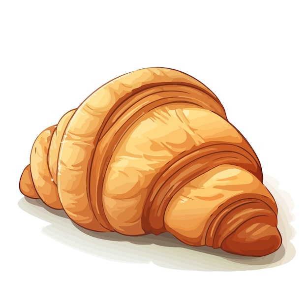 Vettore immagine di croissant immagine carina di un croissant isolato