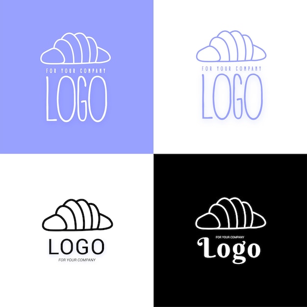 croissant logotype bakery logo croissant icon for web design or company isolated vector illustration