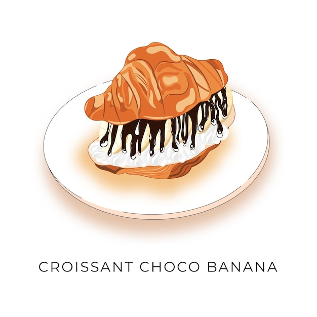 Vector croissant part_croissant_choco banana