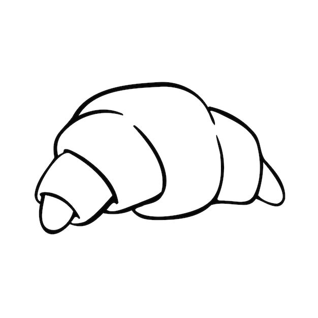 Vector croissant pastry dessert handdrawn illustration