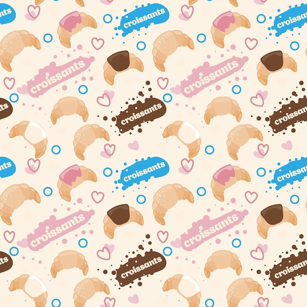 Vector croissant seamless pattern