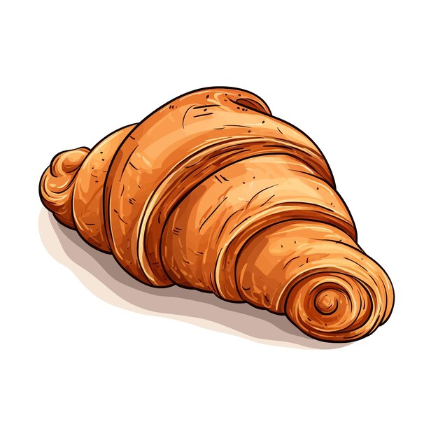 Vettore sfondo bianco di clipart vettoriali croissant