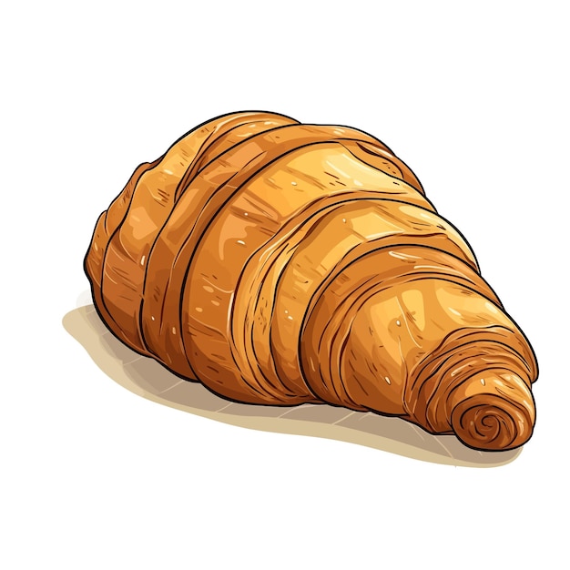 Vettore sfondo bianco di clipart vettoriali croissant