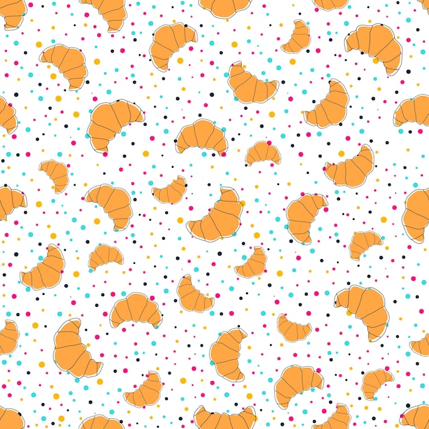 croissant vector seamless background pattern