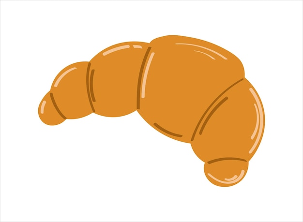 Croissant. Vers bakken voor menu, café, bakkerij, logo. Vectorillustratie geïsoleerd op wit.