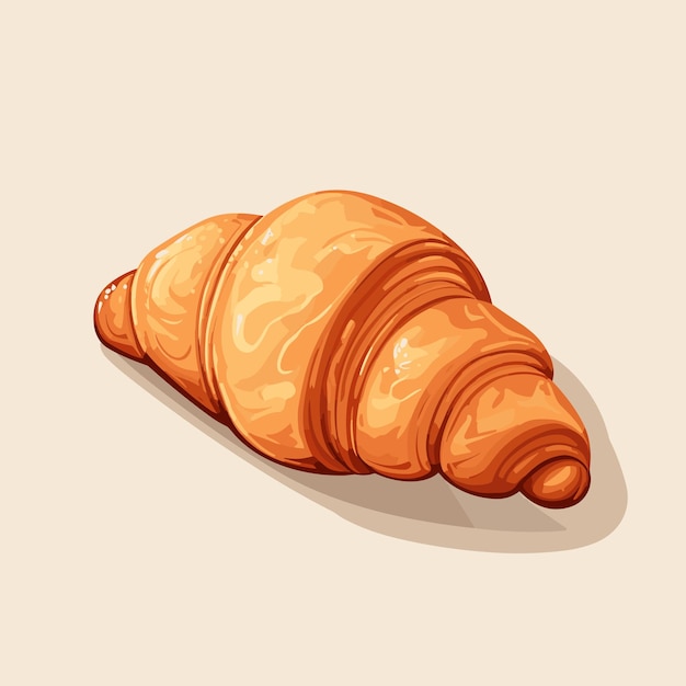 Vettore un croissant su uno sfondo bianco