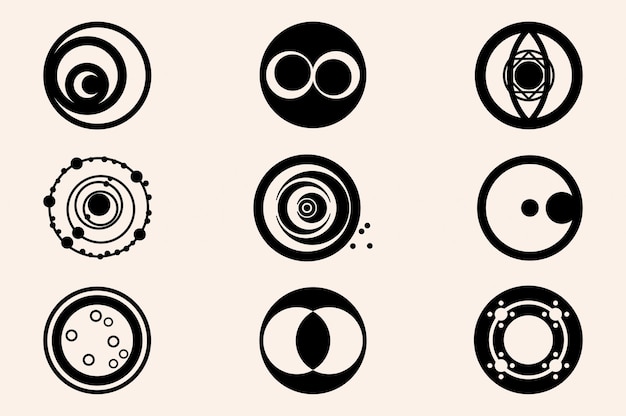 Vector crop circles 02 crop circles icons set