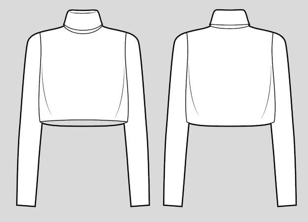 Crop coltrui mode schets wijde pasvorm
