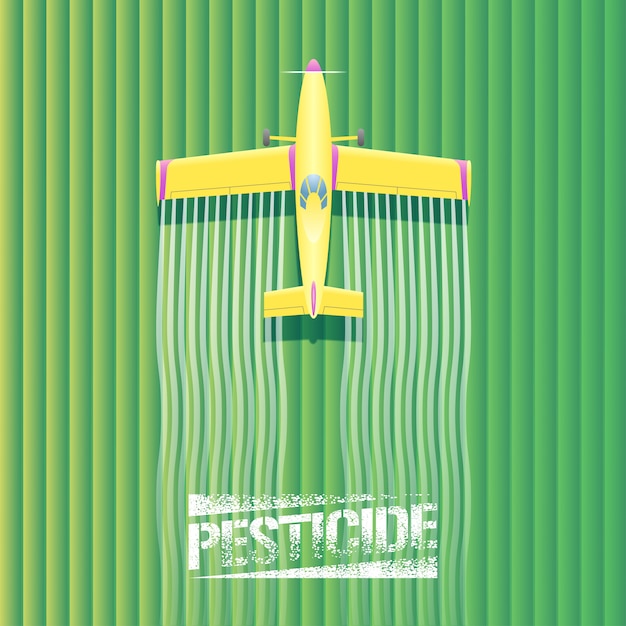 Crop duster plane illustration