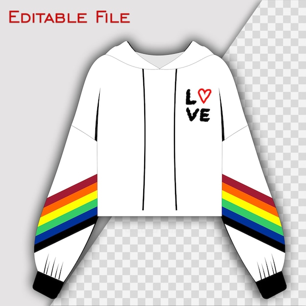 Cropped Hoodie Vector Mockup