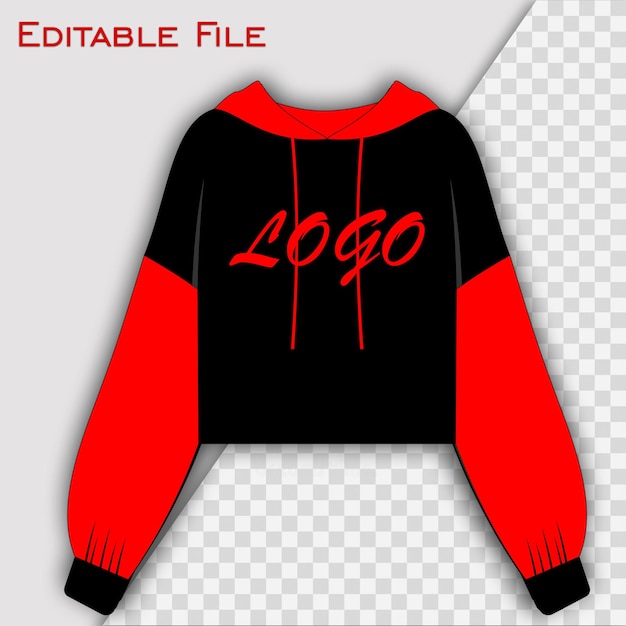 Cropped Hoodie Vector Mockup