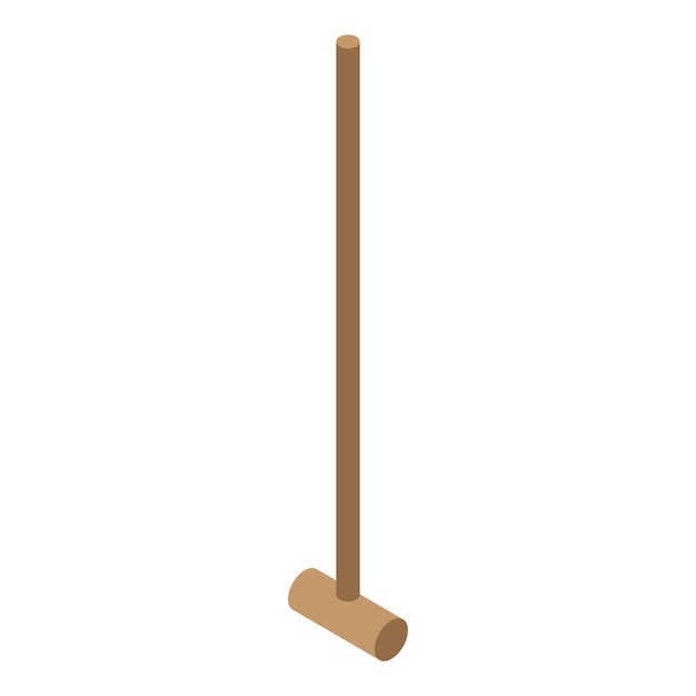 Vector croquet houten hamer pictogram isometrisch van croquet houten hamer vector pictogram voor webdesign geïsoleerd op een witte achtergrond