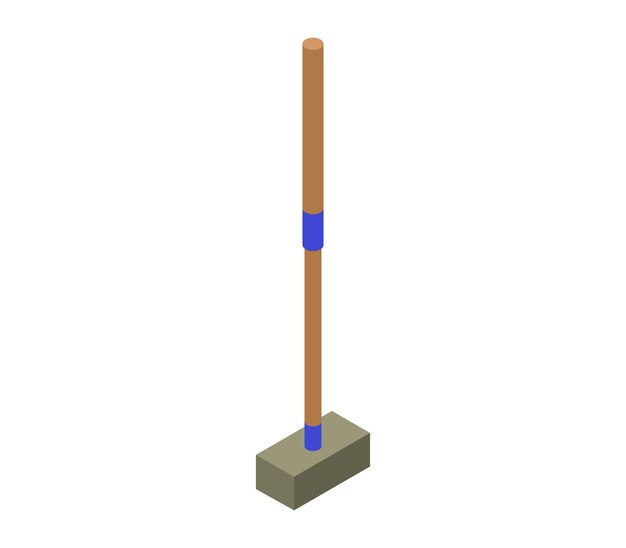 Croquet mallet isometric