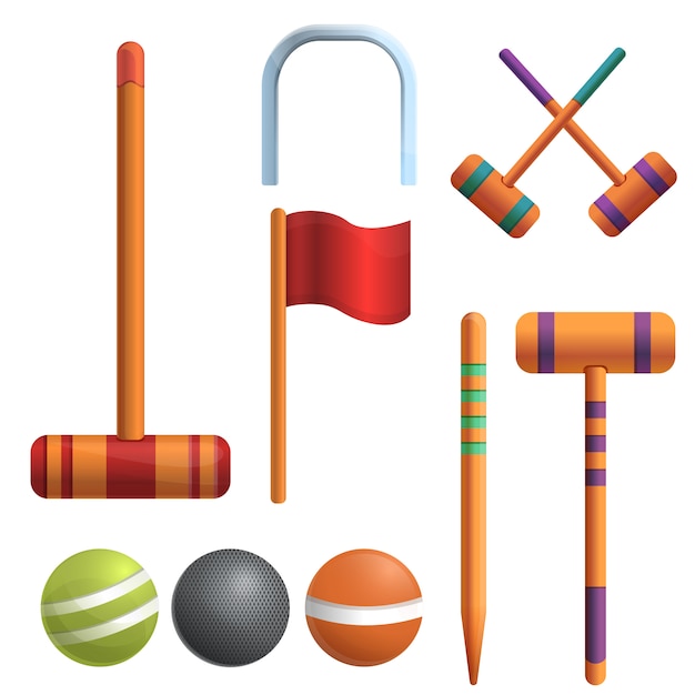 Set da croquet, in stile cartone animato