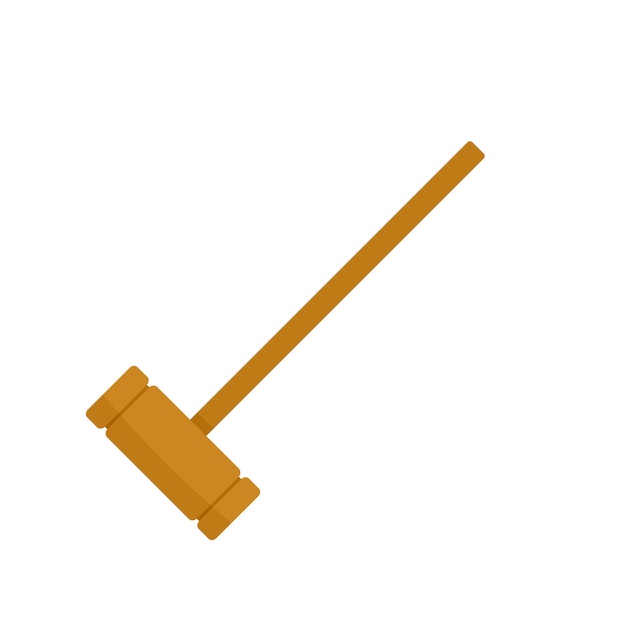 Croquet wood mallet icon flat illustration of croquet wood mallet vector icon for web design