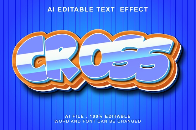 Vector cross 3d text effect