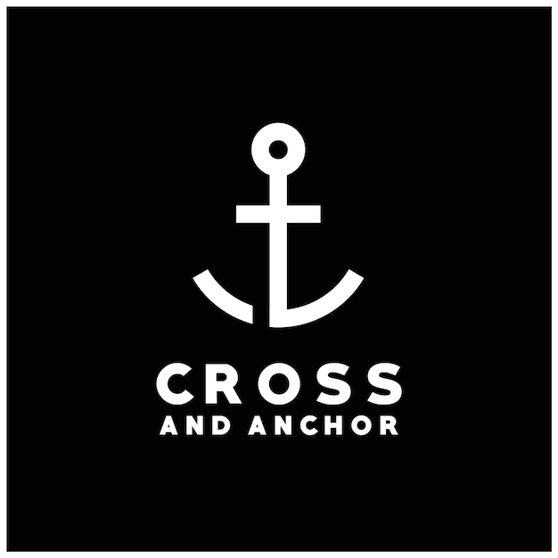 Дизайн логотипа христианско-католической церкви cross anchor