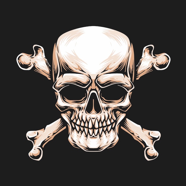 Cross bone skull vector logo