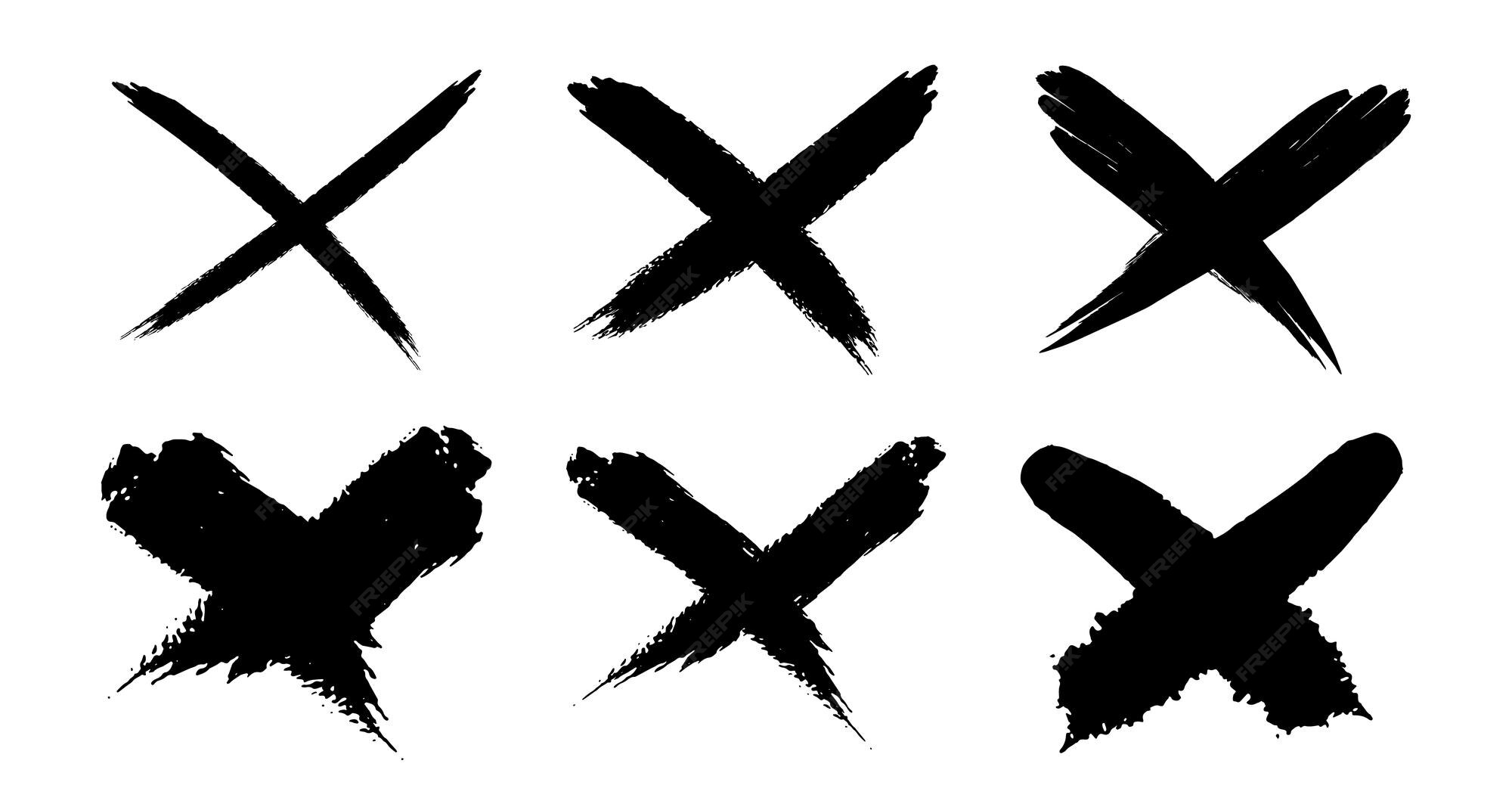 Premium Vector | Cross brush stroke set