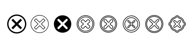 Vector cross button icon