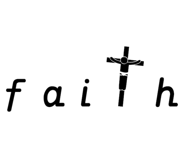 Vector a cross and a cross with the word faith on it