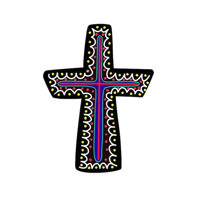 Cross decorated with ethnic pattern