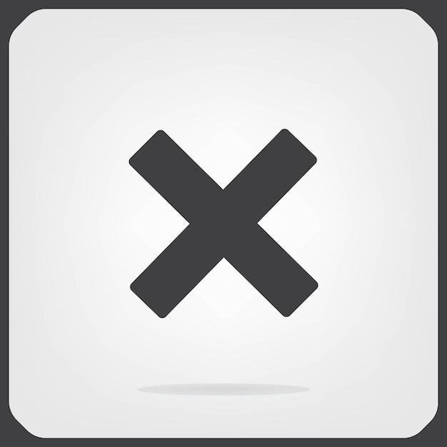 Cross delete symbol Vector illustration on gray background Eps 10