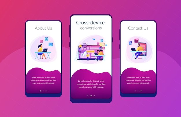 Cross-device tracking app interface template.