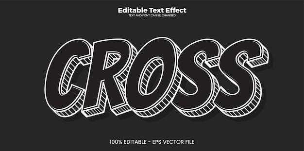 Cross editable text effect in modern trend style