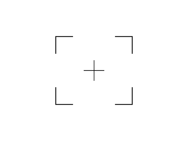앱 및 웹 사이트의 교차 초점 선 아이콘 카메라 프레임 뷰파인더 벡터 그림