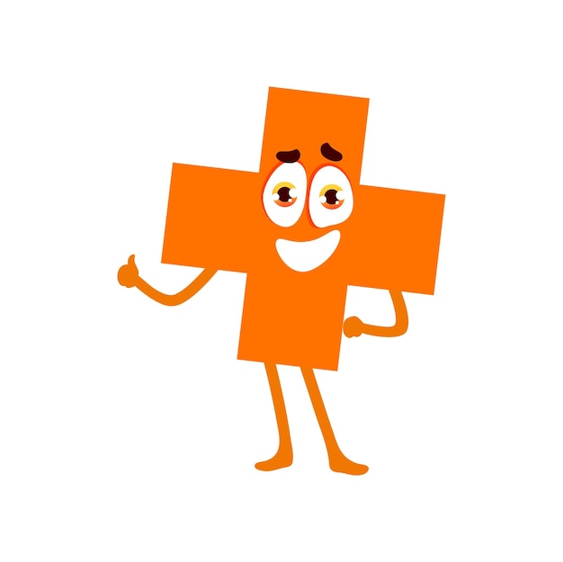 Cross funny math shape character geometric figure