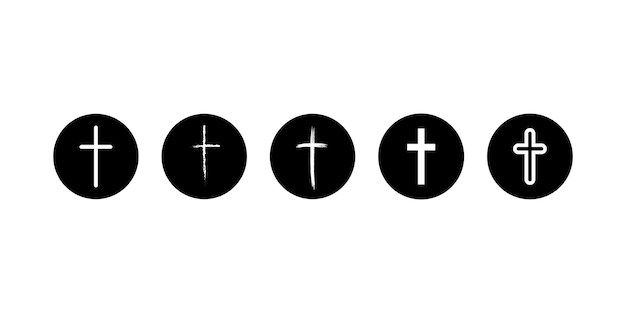 Vector cross great religion logo for any purposes set of christian cross illustration