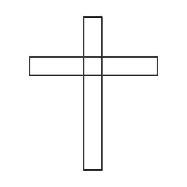 Croce halloween lapide linea della morte doodle seppellire icona elemento illustrazione vettoriale