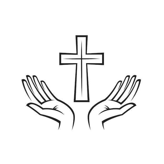 Cross and hands