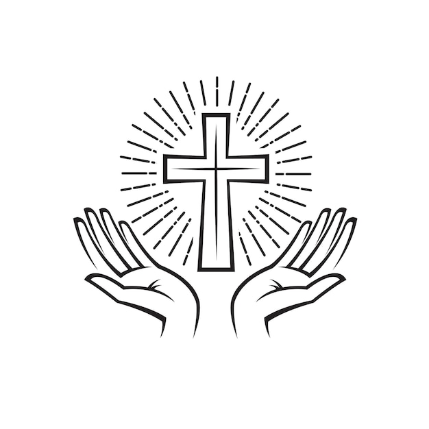 cross and hands