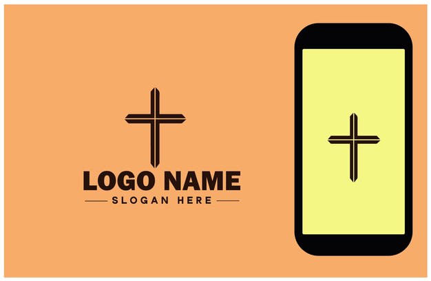 Vector cross icon christian crucifix church jesus health wellness medical cross silhouette vector logo