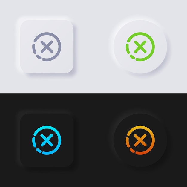 Cross icon set Multicolor neumorphism button soft UI Design voor webdesign Application UI en meer Button Vector