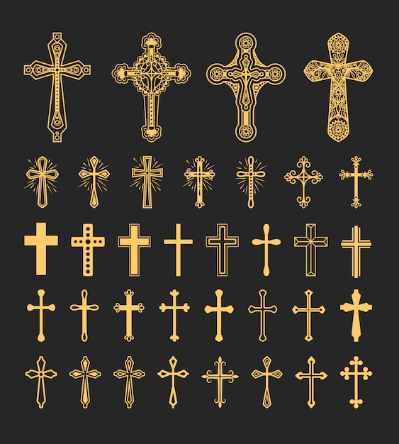 Крест иконы установить вектор