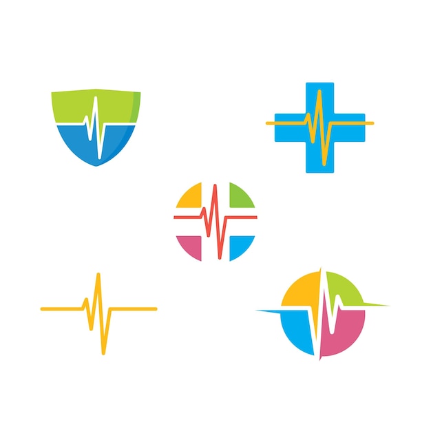 Cross medical pulse line icon vector illustration design