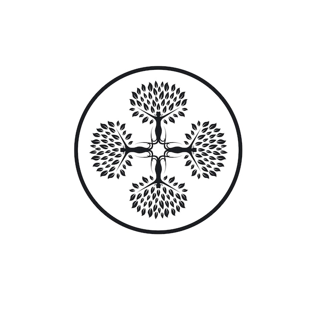 Cross people tree icon vector illustration concept design