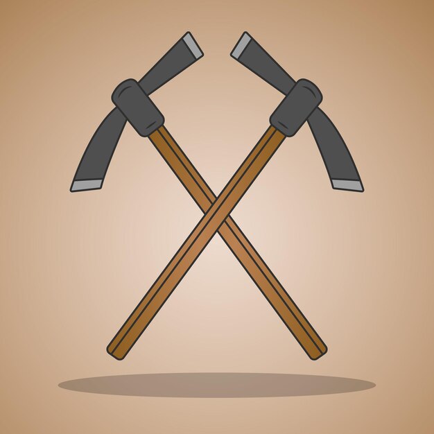 Cross Pick Axe Clipart Pick Axe Vector Axe Clipart Worker elements Labor equipment Garden tool