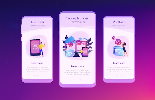 Vector cross-platform programming app interface template.