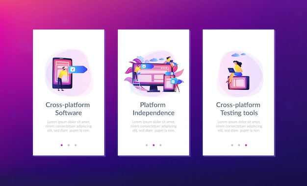 Cross-platform software app interface template.
