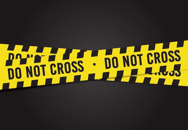 Vector do not cross police line tape background